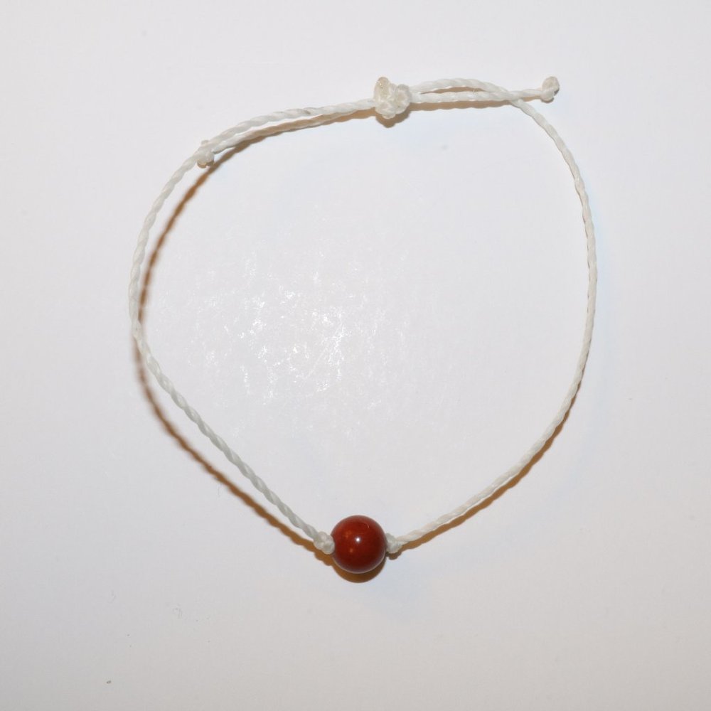 Red Jasper Intention Bracelet - White